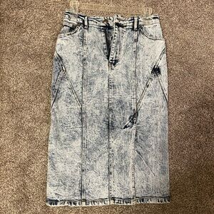 Acid Wash Denim Skirt